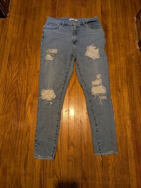 Levi's Patched Distressed Light Blue 721 Jeans